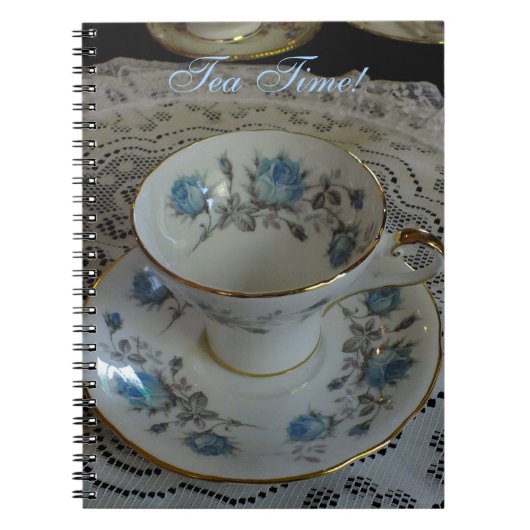 Aynsley Blue Roos Tea Cup Notitieboek (Voorkant)