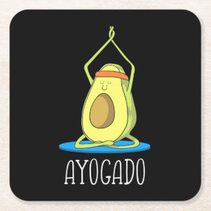 Ayogado Avocado Yoga Lover Kartonnen Onderzetters
