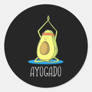 Ayogado Avocado Yoga Lover Ronde Sticker