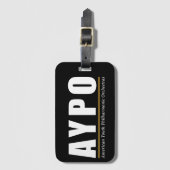 AYPO Bagagelabel Zwart & Wit Logo (Voorkant (verticaal))