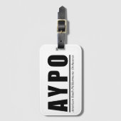 AYPO Logo (zwart) Bagagelabel (Voorkant (verticaal))