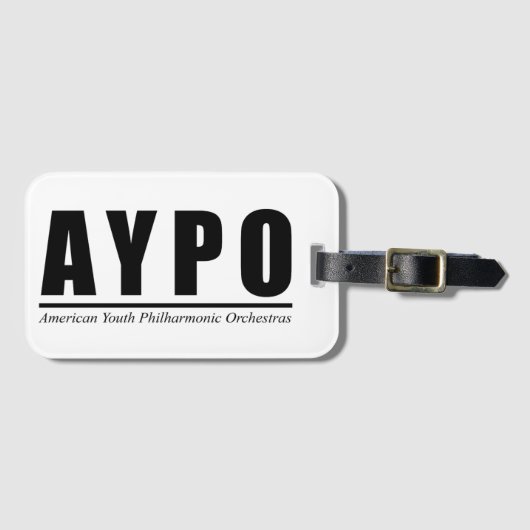 AYPO Logo (zwart) Bagagelabel (Voorkant (horizontaal))