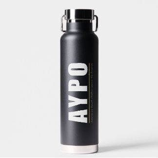 AYPO Waterfles Zwart met Witte Logo