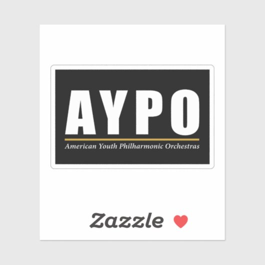 AYPO witte Logo zwarte achtergrond Sticker (Vel)