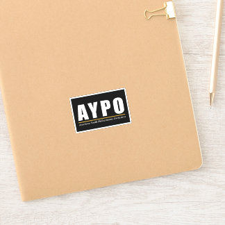 AYPO witte Logo zwarte achtergrond Sticker