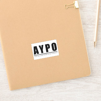 AYPO Zwart Logo Wit Achtergrond Sticker