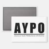 AYPO Zwarte Logo-magneet Magneet (Voorkant / Achterkant)