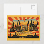 Ayr Schotland Burns-standbeeld Briefkaart (Voorkant / Achterkant)