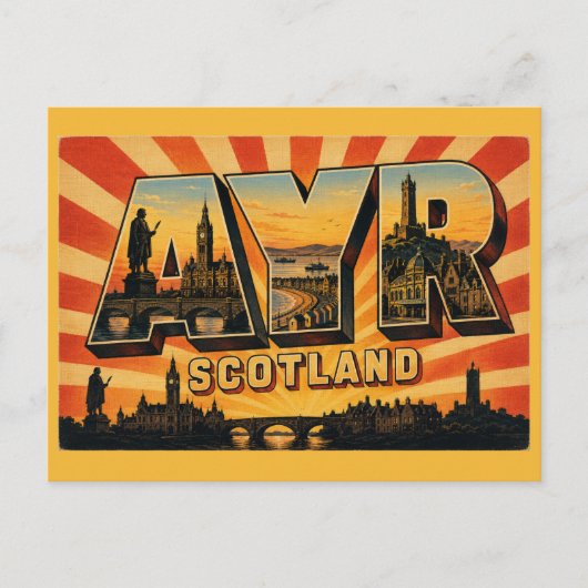 Ayr Schotland Burns-standbeeld Briefkaart (Voorkant)