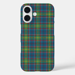 Ayrshire Schotland Tartan Blauw en Groen Plaid iPhone 16 Hoesje