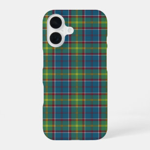 Ayrshire Schotland Tartan Blauw en Groen Plaid iPhone 16 Hoesje