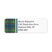 Ayrshire Tartan Blue en Green Scottish Pset Etiket (Voorkant)