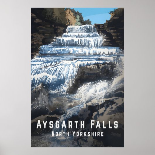 Aysgarth-watervallen Noord Yorkshire Reisposter Poster (Voorkant)