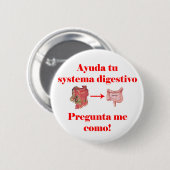 Ayuda tu systema digestivo knoop ronde button 5,7 cm (Voorkant /achterkant)