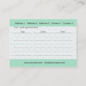 Ayurveda - Business- / Schedule Card Afsprakenkaartje (Achterkant)