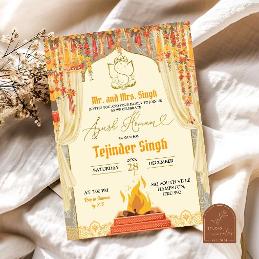 Ayush Homam Indiase Baby-wieg ceremonie Kaart