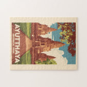 Ayutthaya Historisch Park Illustratie Reizen Kunst Legpuzzel (Horizontaal)