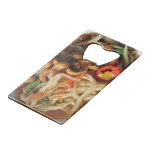 Ayutthaya Pittige Papajasalade [Som Tam] met Cashe Creditkaart Flessenopener