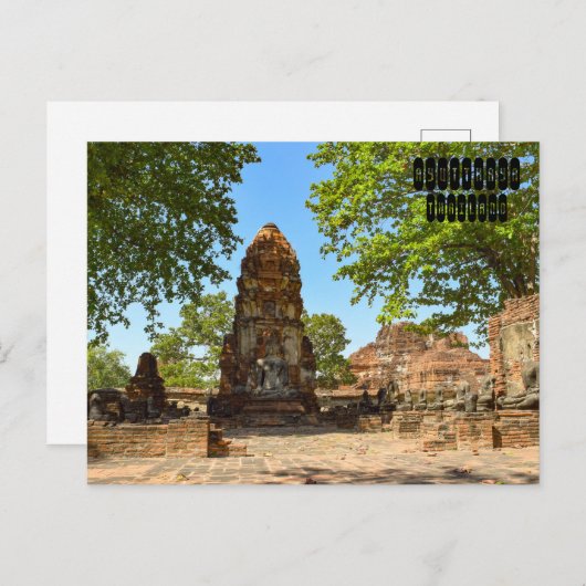 Ayutthaya Ruins Briefkaart (Voorkant / Achterkant)