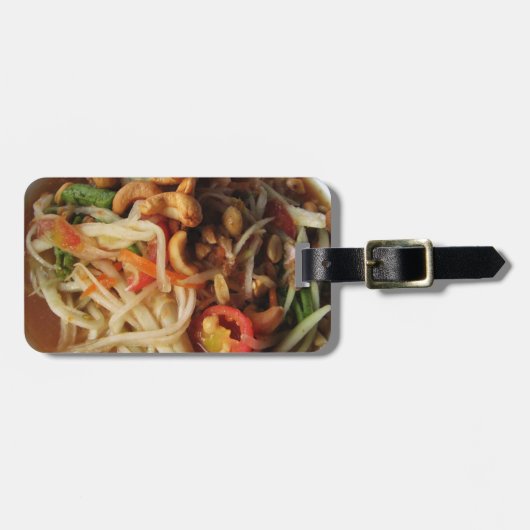 Ayutthaya Spicy Papaya Salad [Som Tam] met Cashew Bagagelabel (Voorkant horizontaal)