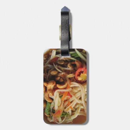 Ayutthaya Spicy Papaya Salad [Som Tam] met Cashew Bagagelabel (Achterkant verticaal)