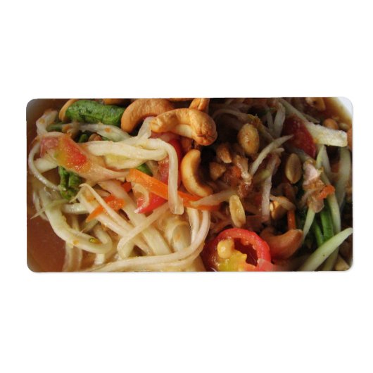 Ayutthaya Spicy Papaya Salad [Som Tam] met Cashew Etiket (Voorkant)