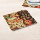 Ayutthaya Spicy Papaya Salad [Som Tam] met Cashew Kartonnen Onderzetters (Schuin)