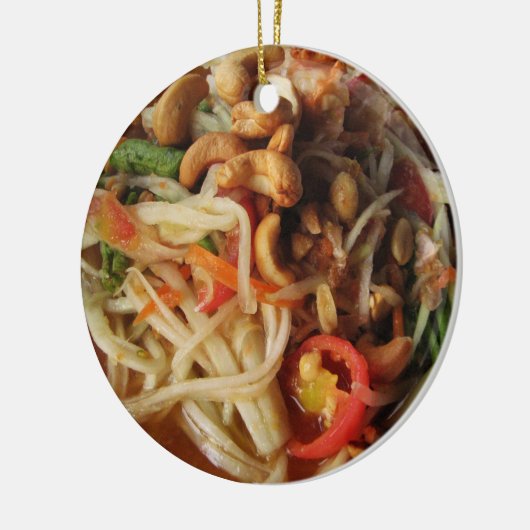 Ayutthaya Spicy Papaya Salad [Som Tam] met Cashew Keramisch Ornament (Links)