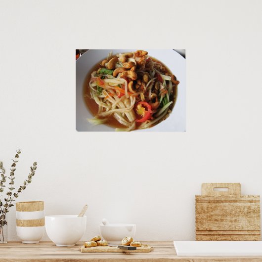 Ayutthaya Spicy Papaya Salad [Som Tam] met Cashew Poster (Keuken)