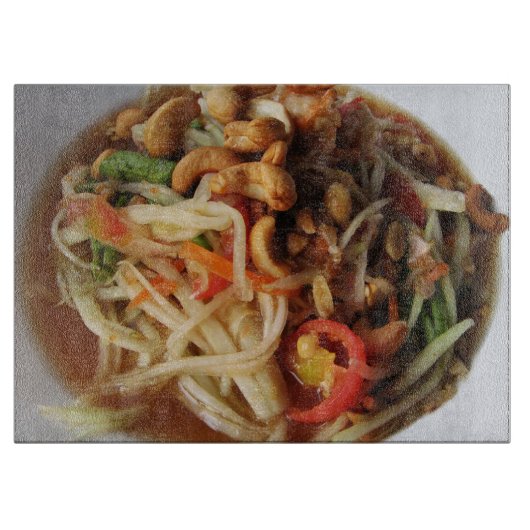 Ayutthaya Spicy Papaya Salad [Som Tam] met Cashew Snijplank (Voorkant)