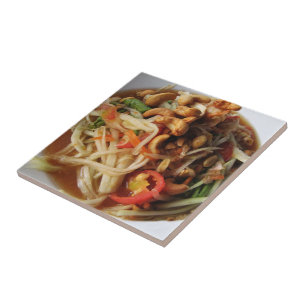 Ayutthaya Spicy Papaya Salad [Som Tam] met Cashew Tegeltje
