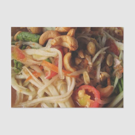 Ayutthaya Spicy Papaya Salad [Som Tam] met Cashew Tissuepapier (Voorkant)