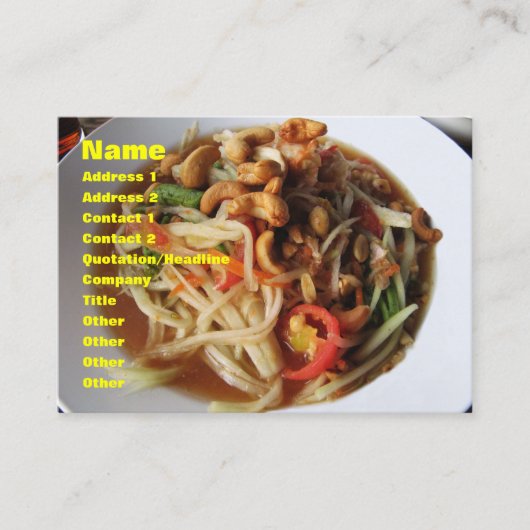 Ayutthaya Spicy Papaya Salad [Som Tam] met Cashew Visitekaartje (Voorkant)