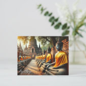 Ayutthaya Thailand Boeddhabeelden Briefkaart (Staand voorkant)