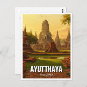 Ayutthaya Thailand Reizen Briefkaart (Voorkant / Achterkant)