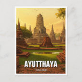 Ayutthaya Thailand Reizen Briefkaart (Voorkant)