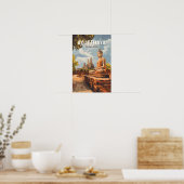 Ayutthaya Thailand Reizen Kunst Vintage Poster (Keuken)