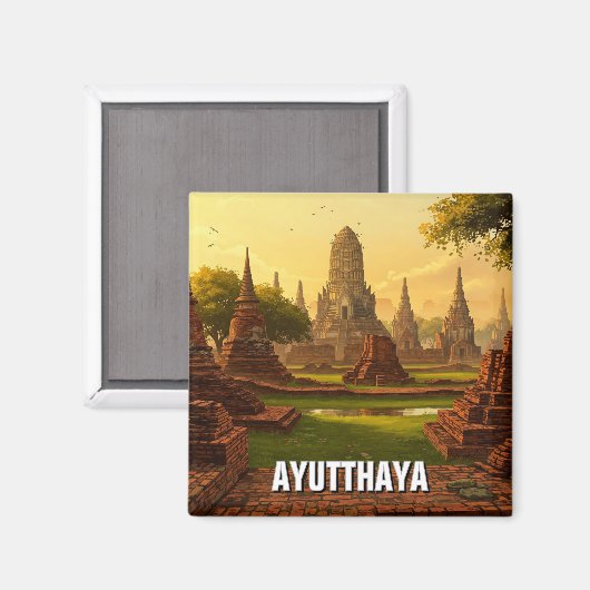 Ayutthaya Thailand Reizen Magneet (Voorkant / Achterkant)