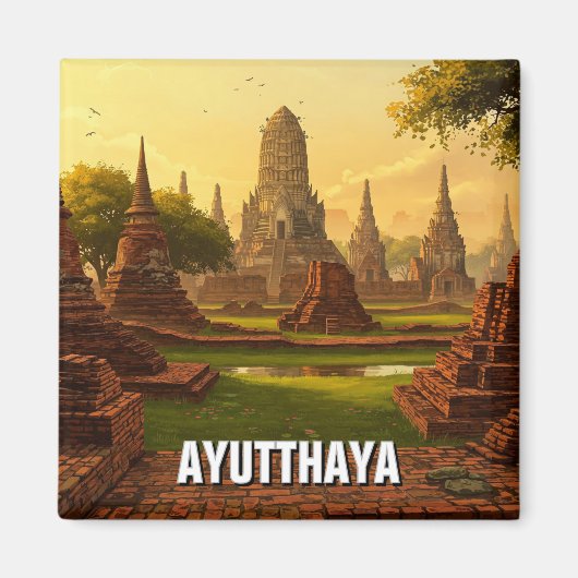 Ayutthaya Thailand Reizen Magneet (Voorkant)