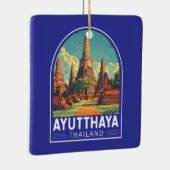 Ayutthaya Thailand Travel Art Embleem Keramisch Ornament (Rechts)