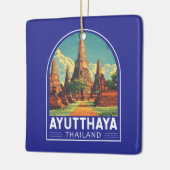 Ayutthaya Thailand Travel Art Embleem Keramisch Ornament (Links)