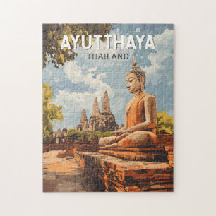 Ayutthaya Thailand Travel Art Vintage Legpuzzel