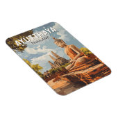 Ayutthaya Thailand Travel Art Vintage Magneet (Rechterzijde)