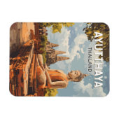 Ayutthaya Thailand Travel Art Vintage Magneet (Horizontaal)