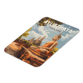 Ayutthaya Thailand Travel Art Vintage Magneet (Linkerzijde)