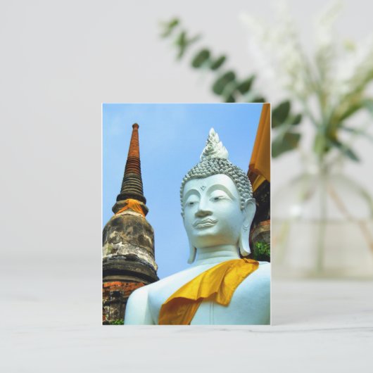 Ayutthaya. Wat Yai Chai Mongkol. Briefkaart (Staand voorkant)