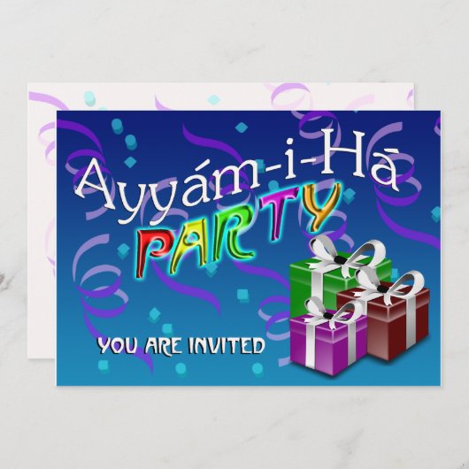 Ayyám-i-Há Party Kaart (Voorkant / Achterkant)