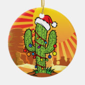AZ Arizona Kerstmis Saguaro Cactus Keramisch Ornament (Voorkant)