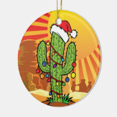 AZ Arizona Kerstmis Saguaro Cactus Keramisch Ornament (Links)