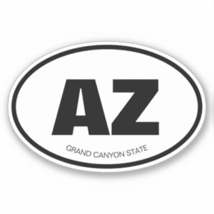 AZ - Arizona staat afgekort ovaal vinylsticker Sticker